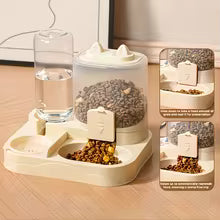 2-in-1 Large Pet Feeder & Water Dispenser – Dry Wet Food Separation with Automatic Water Supply for Cats & Dogs, Durable Travel Feeding Station