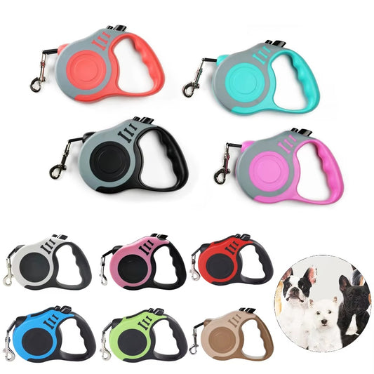 3M/5M Automatic Retractable Dog Leash – Strong Nylon Puppy Lead for Small, Medium & Large Dogs and Cats, Durable Pet Walking Leash