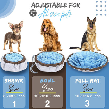 18" Dog Snuffle Mat - Interactive Dog Puzzle Toys for Enrichment - Large Slow Feeder Foraging Mat for Brain Games & Nosework Training - Washable Pet Sniff Mat with Training Clicker and Suction Cup
