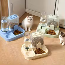 2-in-1 Large Pet Feeder &amp; Water Dispenser – Dry Wet Food Separation with Automatic Water Supply for Cats &amp; Dogs, Durable Travel Feeding Station