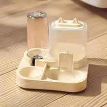 2-in-1 Large Pet Feeder &amp; Water Dispenser – Dry Wet Food Separation with Automatic Water Supply for Cats &amp; Dogs, Durable Travel Feeding Station