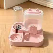 2-in-1 Large Pet Feeder &amp; Water Dispenser – Dry Wet Food Separation with Automatic Water Supply for Cats &amp; Dogs, Durable Travel Feeding Station
